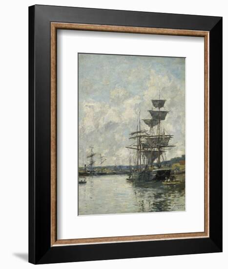 Ships at Le Havre-Eugène Boudin-Framed Art Print