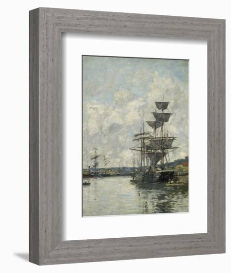 Ships at Le Havre-Eugène Boudin-Framed Art Print