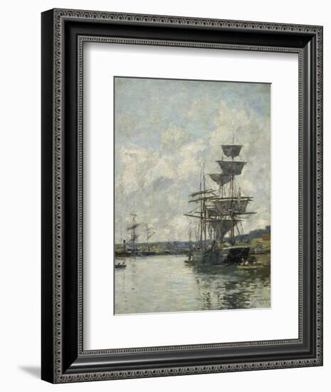 Ships at Le Havre-Eugène Boudin-Framed Art Print