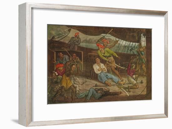 'Ships Attacked by Pirates', c1808-Unknown-Framed Giclee Print