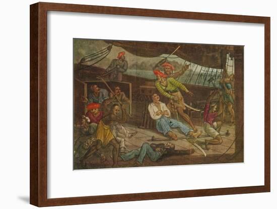 'Ships Attacked by Pirates', c1808-Unknown-Framed Giclee Print