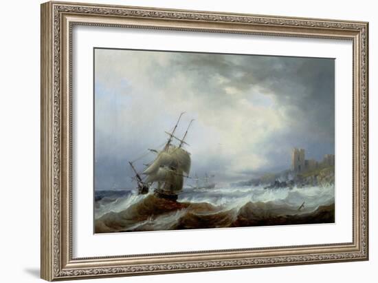 Ships Beating Off a Lee Shore-John Wilson Carmichael-Framed Giclee Print