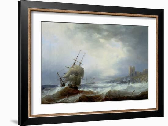 Ships Beating Off a Lee Shore-John Wilson Carmichael-Framed Giclee Print