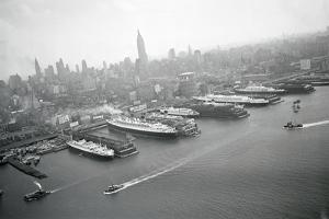 Ships Docking in New York Harbor