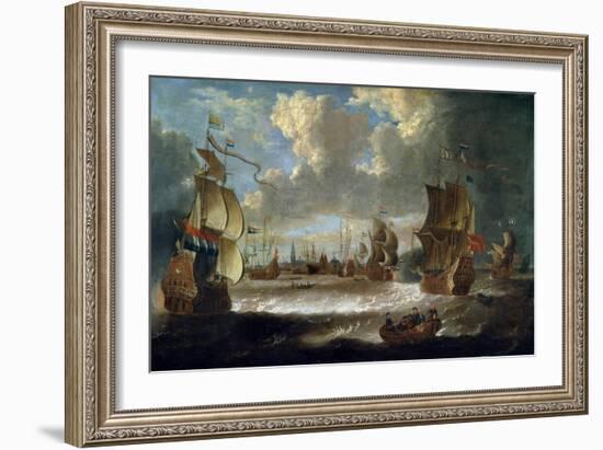 Ships in a Lagoon, 17th or Early 18th Century-Abraham Storck-Framed Giclee Print