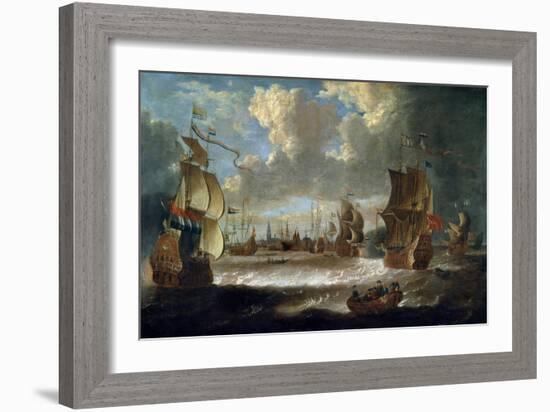 Ships in a Lagoon, 17th or Early 18th Century-Abraham Storck-Framed Giclee Print