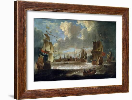 Ships in a Lagoon, 17th or Early 18th Century-Abraham Storck-Framed Giclee Print