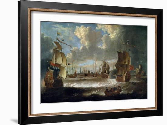 Ships in a Lagoon, 17th or Early 18th Century-Abraham Storck-Framed Giclee Print