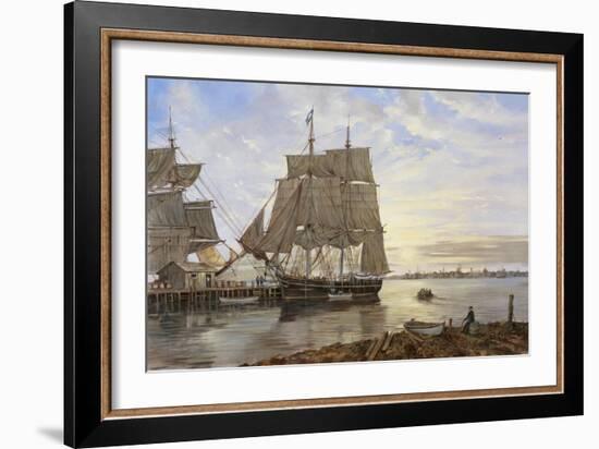 Ships in the Harbor-Jack Wemp-Framed Giclee Print