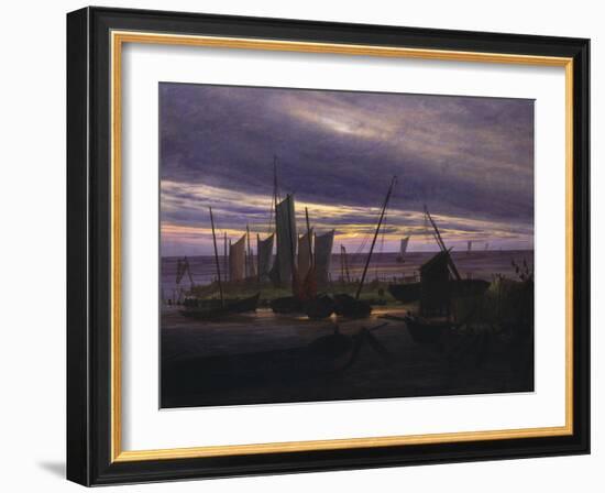 Ships in the Harbour-Caspar David Friedrich-Framed Giclee Print