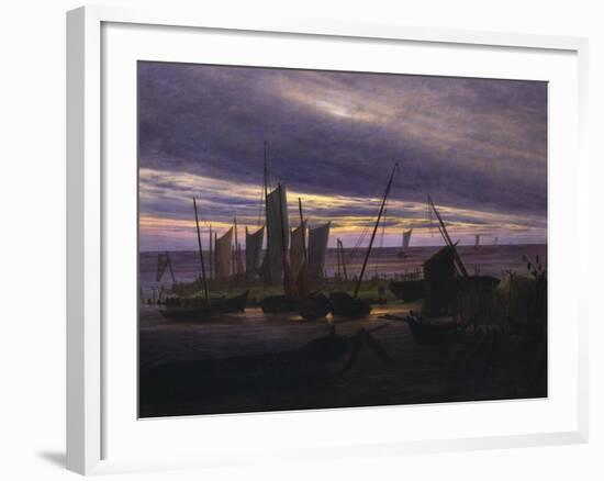 Ships in the Harbour-Caspar David Friedrich-Framed Giclee Print