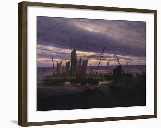 Ships in the Harbour-Caspar David Friedrich-Framed Giclee Print