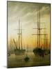 Ships in the harbour-Caspar David Friedrich-Mounted Giclee Print