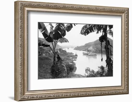 Ships in the Panama Canal-null-Framed Photographic Print