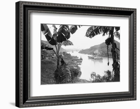 Ships in the Panama Canal-null-Framed Photographic Print