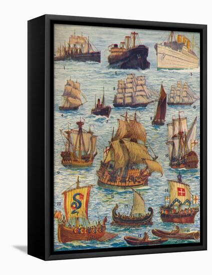 'Ships of many kinds and many centuries', c1934-Unknown-Framed Premier Image Canvas