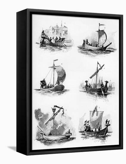 Ships of the Hanseatic League of the 14th and 15th Century-Willy Stower-Framed Premier Image Canvas