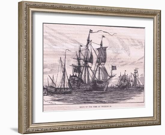 Ships of the Time of Charles II-Charles William Wyllie-Framed Giclee Print