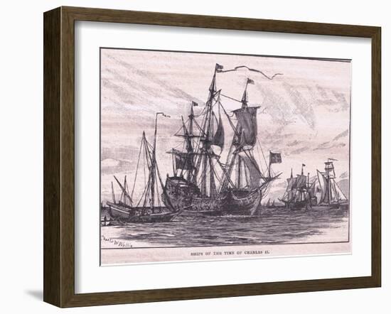 Ships of the Time of Charles II-Charles William Wyllie-Framed Giclee Print