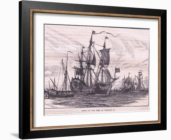 Ships of the Time of Charles II-Charles William Wyllie-Framed Giclee Print
