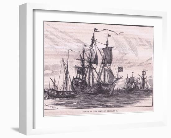 Ships of the Time of Charles II-Charles William Wyllie-Framed Giclee Print