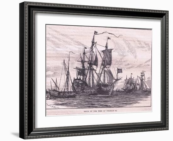 Ships of the Time of Charles II-Charles William Wyllie-Framed Giclee Print