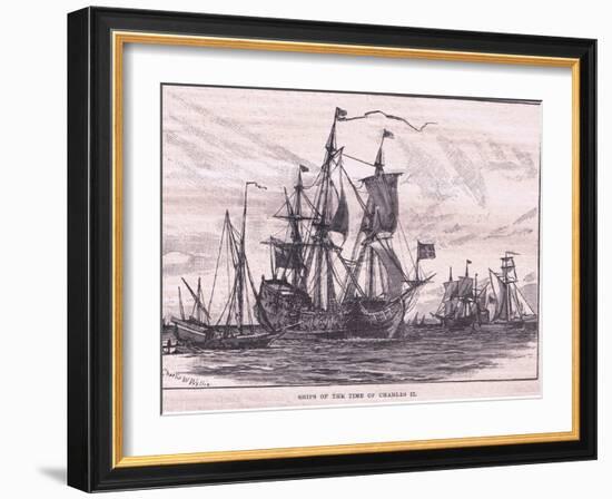 Ships of the Time of Charles II-Charles William Wyllie-Framed Giclee Print