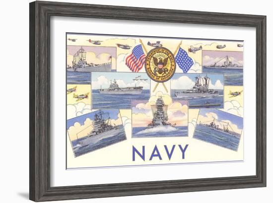 Ships of the US Navy--Framed Art Print