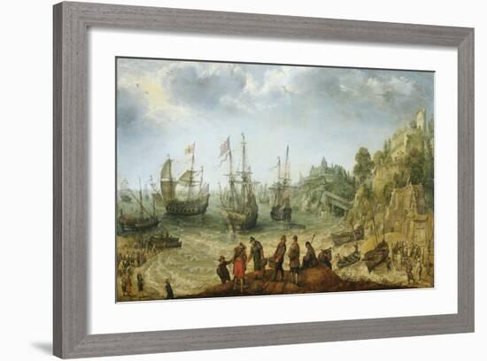 Ships Off a Rocky Coast, Adam Willaerts-Adam Willaerts-Framed Art Print