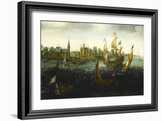 Ships Off Ijsselmonde-Aert Anthonisz-Framed Art Print