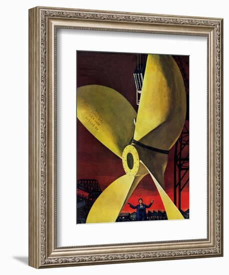 "Ships Propeller," February 26, 1944-Fred Ludekens-Framed Giclee Print