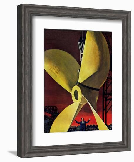 "Ships Propeller," February 26, 1944-Fred Ludekens-Framed Giclee Print