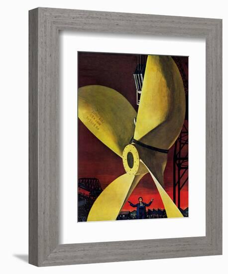 "Ships Propeller," February 26, 1944-Fred Ludekens-Framed Giclee Print