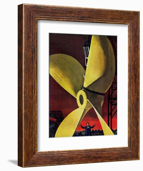 "Ships Propeller," February 26, 1944-Fred Ludekens-Framed Giclee Print