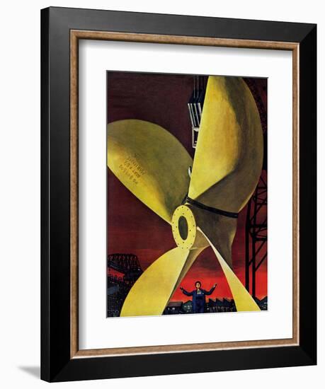 "Ships Propeller," February 26, 1944-Fred Ludekens-Framed Giclee Print