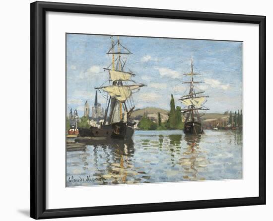 Ships Riding on the Seine at Rouen, 1872- 73-Claude Monet-Framed Giclee Print