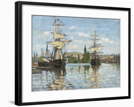 Ships Riding on the Seine at Rouen, 1872- 73-Claude Monet-Framed Giclee Print