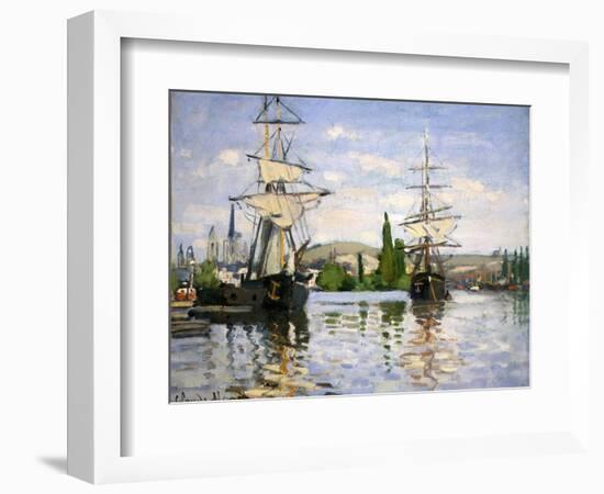 Ships Riding on the Seine at Rouen-Claude Monet-Framed Giclee Print