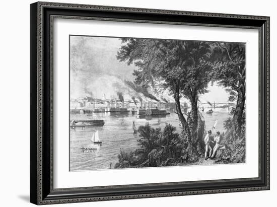 Ships Sailing down the Mississippi River-null-Framed Giclee Print