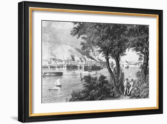 Ships Sailing down the Mississippi River-null-Framed Giclee Print