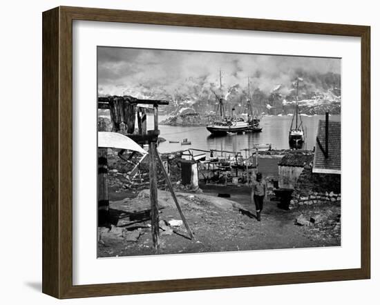 Ships Sitting in Harbor-null-Framed Photographic Print