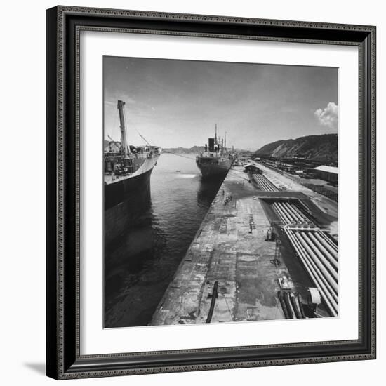 Ships Taking on Oil at the Port-Ralph Crane-Framed Photographic Print