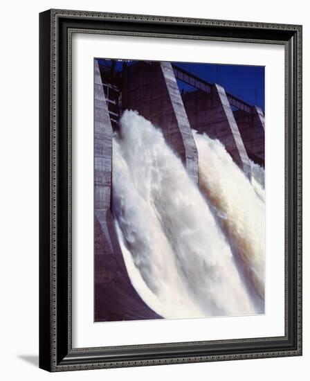 Shipshaw Dam Generates Hydroelectric Power for Canadian Aluminum Industry with Saguenay River-Andreas Feininger-Framed Photographic Print