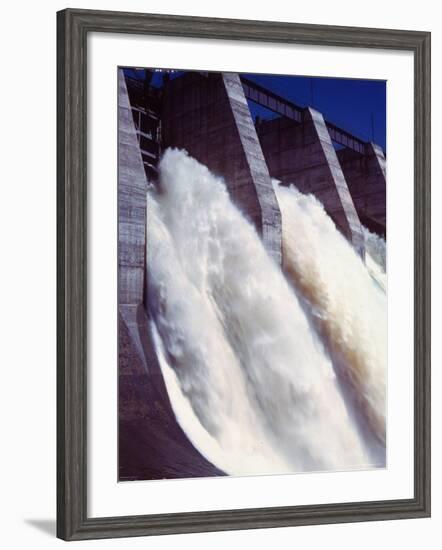 Shipshaw Dam Generates Hydroelectric Power for Canadian Aluminum Industry with Saguenay River-Andreas Feininger-Framed Photographic Print