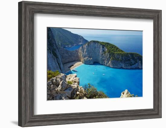 Shipwreck Beach, Zante Island, Ionian Islands, Greek Islands, Greece, Europe-Tuul-Framed Photographic Print