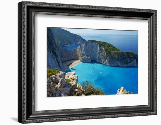 Shipwreck Beach, Zante Island, Ionian Islands, Greek Islands, Greece, Europe-Tuul-Framed Photographic Print