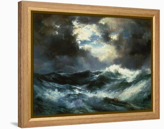 Shipwreck in Stormy Sea at Night-Thomas Moran-Framed Premier Image Canvas