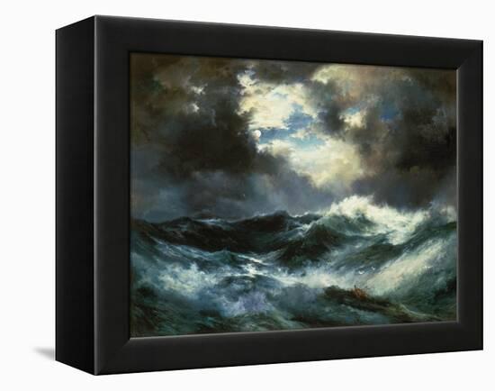 Shipwreck in Stormy Sea at Night-Thomas Moran-Framed Premier Image Canvas