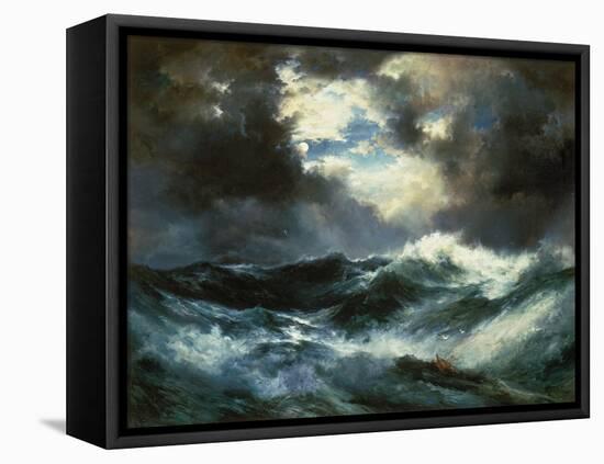 Shipwreck in Stormy Sea at Night-Thomas Moran-Framed Premier Image Canvas