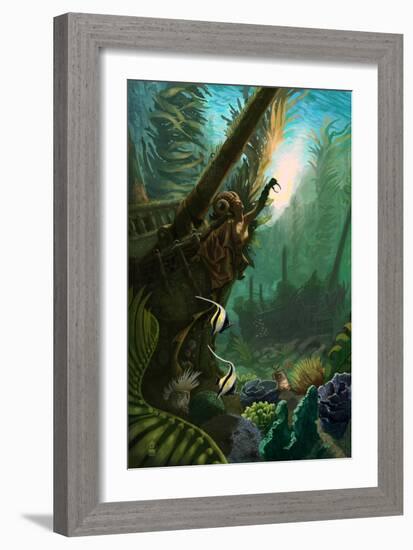 Shipwreck of the Sea Witch-Lantern Press-Framed Art Print